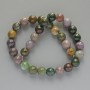 Jasper Beads Multicoloured Natural Stone Smooth Round, diameter 10.5mm+/-, length 38cm+/- on fishing line
