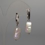 Baroque Pearl Earrings Petrol-Tone, diameter 10x18mm+/-, length 37mm+/-, English lock