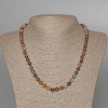 Pietersite Necklace, natural stone, smooth round beads, diameter 7mm+/-, length 49cm+