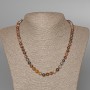 Pietersite Necklace, natural stone, smooth round beads, diameter 7mm+/-, length 49cm+