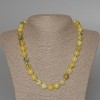 Yellow Turquoise Necklace, smooth round beads, diameter 10mm+/-, length 50cm+