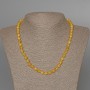 Yellow Jadeite Necklace, smooth round beads, diameter 6.5mm+/-, length 47cm+