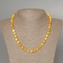 Yellow Jadeite Necklace, smooth bead, diameter 8.5mm+-, length 49cm+
