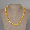 Yellow Jadeite Necklace, smooth bead, diameter 10.5mm+-, length 49cm+