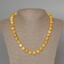 Yellow Jadeite Necklace, smooth bead, diameter 10.5mm+-, length 49cm+