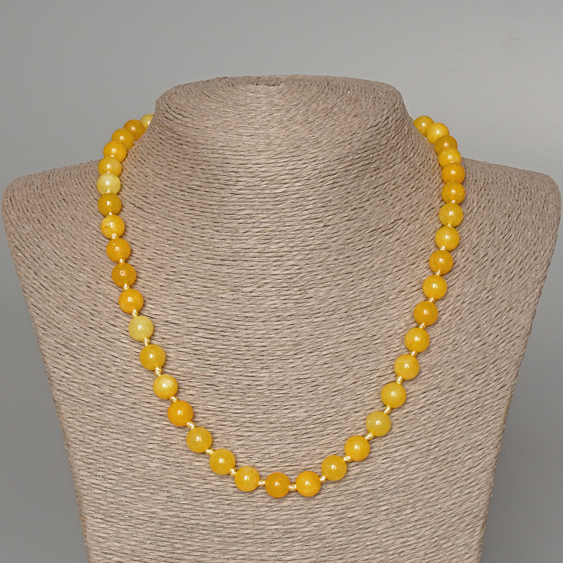 Citrine Necklace, smooth round beads, diameter 8.5mm+/-, length 49cm+