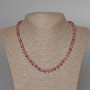 Rubellite Tourmaline Necklace, natural stone, smooth round beads, diameter 6.5mm+/-, length 48cm+