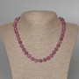 Necklace Tourmaline Rubellite, natural stone, smooth bead, diameter 8.5mm+/-, length 47cm+