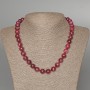 Necklace Tourmaline Rubellite, natural stone, smooth bead, diameter 10mm+/-, length 48cm+
