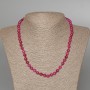Necklace Tourmaline Raspberry, smooth bead, diameter 6mm+/-, length 47cm+