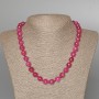 Necklace Tourmaline Raspberry, faceted bead, diameter 10mm+/-, length 49cm+