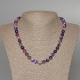Necklace Agate Purple, natural stone, smooth bead, diameter 8mm+/-, length 47cm+