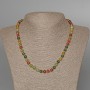 Necklace Assorted, natural stone, smooth bead, diameter 6.5mm+/-, length 47cm+