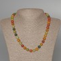 Assorted Natural Stone Necklace smooth bead, diameter 8.5mm+-, length 48cm+