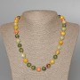 Assorted Natural Stone Necklace faceted bead, diameter 10mm+-, length 50cm+