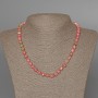"Variscite" Necklace (imitation acrylic) pink, white and green colours, smooth bead, diameter 6.5mm+-, length 48cm+