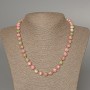 "Variscite" Necklace (imitation acrylic) pink, white and green colours, smooth bead, diameter 8.5mm+-, length 48cm+