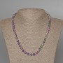 "Variscite" Necklace (imitation acrylic) purple, white and green colours, smooth bead, diameter 6.5mm+-, length 47cm+