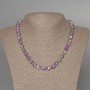 "Variscite" Necklace (imitation acrylic) purple, white and green colours, smooth bead, diameter 8.5mm+-, length 47cm+