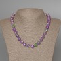 "Variscite" Necklace (imitation acrylic) purple, white and green colours, smooth bead, diameter 10.5mm+-, length 47cm+