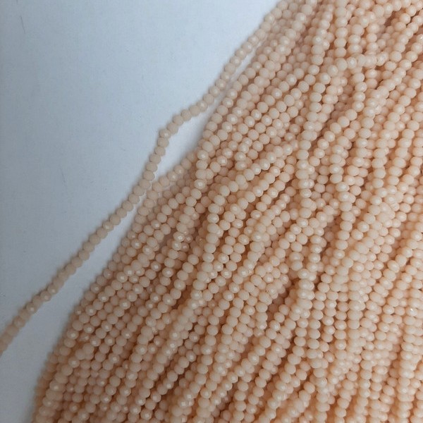 Czech Crystal Beads, Beige Faceted Rondelle, Diameter 3x2.5mm+-, Length 39mm+- on Fishing Line