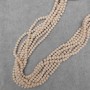 Czech Crystal Beads, Beige Faceted Rondelle, Diameter 6x5mm+-, Length 41mm+- on Fishing Line