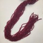 Czech Crystal Beads, Dark Red Transparent Faceted Rondelle, Diameter 3x2.5mm+-, Length 38mm+- on Fishing Line