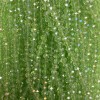 Czech Crystal Beads, Light Green Faceted Rondelle with Petrol Coating, Diameter 6x5mm+-, Length 42mm+- on Fishing Line