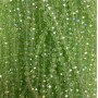 Czech Crystal Beads, Light Green Faceted Rondelle with Petrol Coating, Diameter 6x5mm+-, Length 42mm+- on Fishing Line