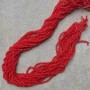 Czech Crystal Beads, Red Faceted Rondelle, Diameter 3x2.5mm+-, Length 39mm+- on Fishing Line