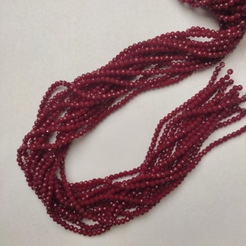 Czech Crystal Beads Dark Red Faceted Rondelle, Diameter 3.5x3mm+-, Length 36mm+- on Fishing Line