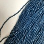 Czech Crystal Beads Dark Azure Faceted Rondelle, Diameter 3x2.5mm+-, Length 39mm+- on Fishing Line