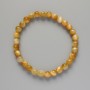 Yellow Cat's Eye Bracelet, natural stone smooth round bead, diameter 6.5mm+/-, length 18cm+/- (stretch)