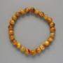 Yellow Cat's Eye Bracelet natural stone smooth bead, diameter 8.5mm+/-, length 18cm+/- (stretch)