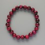 Raspberry Cat's Eye Bracelet natural stone smooth bead, diameter 8mm+/-, length 18cm+/- (stretch)