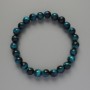 Azure Cat's Eye Bracelet natural stone smooth bead, diameter 8mm+/-, length 18cm+/- (stretch)