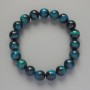 Azure Cat's Eye Bracelet natural stone smooth bead, diameter 10mm+/-, length 18cm+/- (stretch)