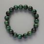 Green Cat's Eye Bracelet natural stone smooth bead, diameter 10mm+/-, length 18cm+/- (stretch)