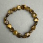 "Heart" Bracelet, Tiger's Eye natural stone, diameter 10x10x5mm+/-, length 18cm+/- (stretch)
