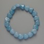 Aquamarine Heart Bracelet, Natural Stone, Diameter 10x10x5mm+-, Length 18cm+- (Stretch)