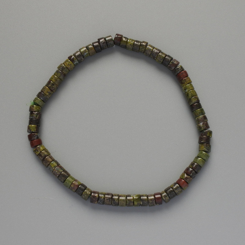 Dragon Blood Jasper Bracelet, Natural Stone Rondelle, Diameter 4.5x2.5mm+-, Length 18cm+- (Stretch)