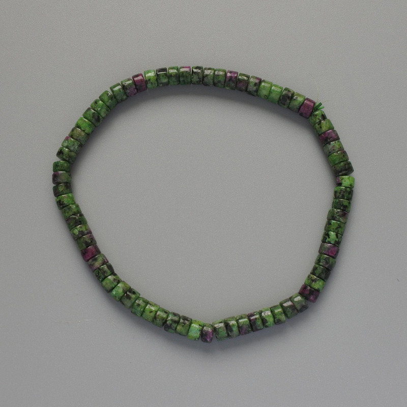 Zoisite Bracelet, Natural Stone Rondelle, Diameter 4.5x2.5mm+-, Length 18cm+- (Stretch)