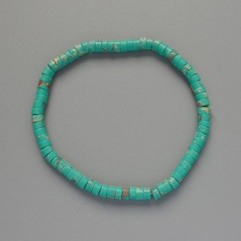 Variscite Bracelet Turquoise (Pressed) Disc, Diameter 4.5x2.5mm+/-, Length 18cm+/- (Stretch)