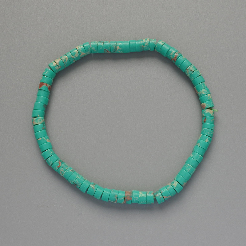 Variscite Bracelet Turquoise (Pressed) Disc, Diameter 4.5x2.5mm+/-, Length 18cm+/- (Stretch)