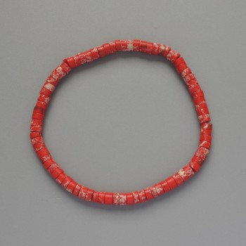 Variscite Bracelet Red (Pressed) Disc, Diameter 4.5x2.5mm+/-, Length 18cm+/- (Stretch)