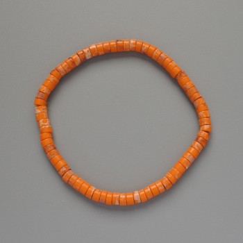 Variscite Bracelet Orange (Pressed) Disc, Diameter 4.5x2.5mm+/-, Length 18cm+/- (Stretch)