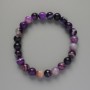 Agate Bracelet Purple Natural Stone Smooth Bead, Diameter 8mm+/-, Length 18cm+/- (Stretch)