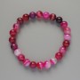 Agate Bracelet Raspberry Natural Stone Smooth Bead, Diameter 8mm+/-, Length 18cm+/- (Stretch)