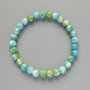 "Variscite" Bracelet (Acrylic), Blue, White and Yellow Colours, Smooth Bead, Diameter 6.5mm+-, Length 18cm+- (Stretch)