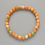 "Variscite" Bracelet (Acrylic), Green, Orange and White Colours, Smooth Bead, Diameter 7mm+-, Length 18cm+- (Stretch)